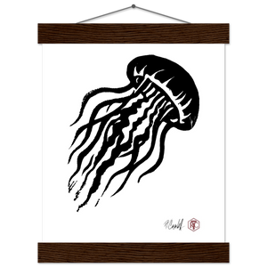 Jellyfish — Poster with wooden hanger 20 × 25 cm