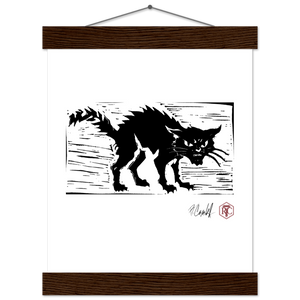 Cat — Poster with wooden hanger 20 × 25 cm