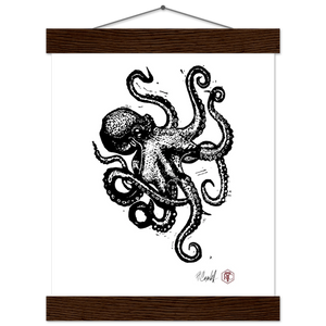 Octopus — Poster with wooden hanger 20 × 25 cm