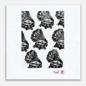 Gramophone — Canvas print 20 × 20 cm
