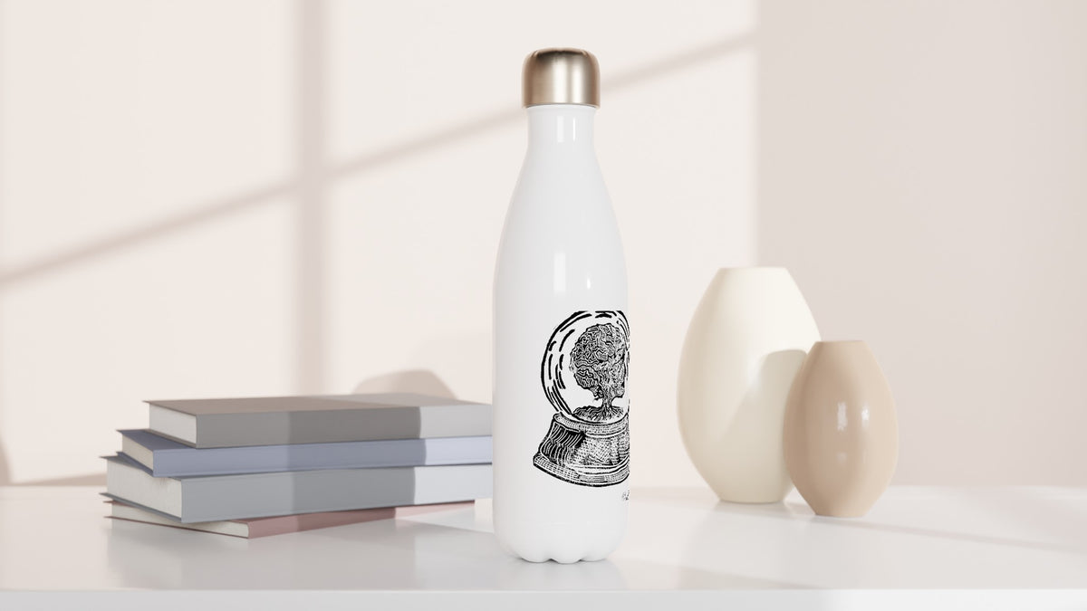 Stainless steel bottle with the linocut “Snow Globe Tree” – view 3