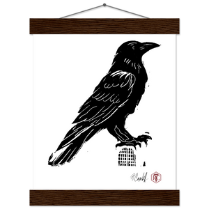 Raven — Poster with wooden hanger 20 × 25 cm