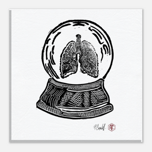 Snow Globe — Lungs — Canvas print 20 × 20 cm