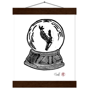 Snow Globe — Branch — Poster with wooden hanger 20 × 25 cm