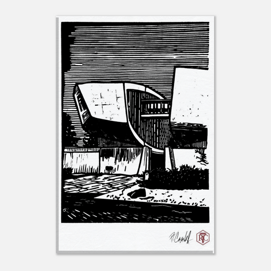 Canvas print 20 × 30 cm with the linocut “SNP” – front view