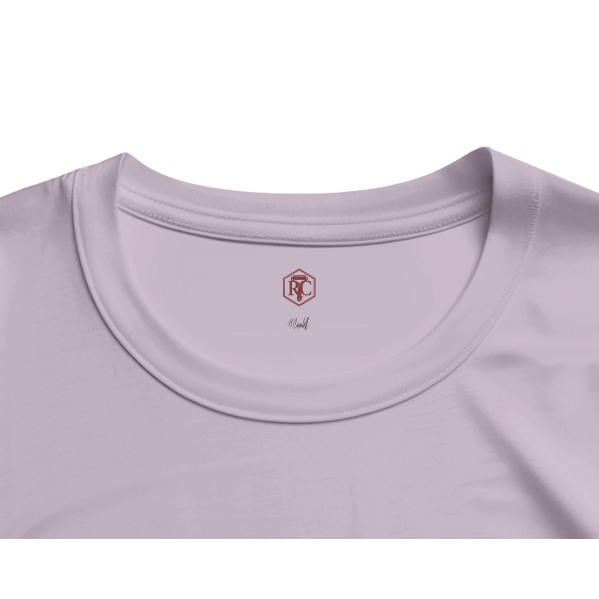 Collar with neck label in the shirt colour – T-shirt “Snow Globe Moka Pot”, lilac, women’s cut