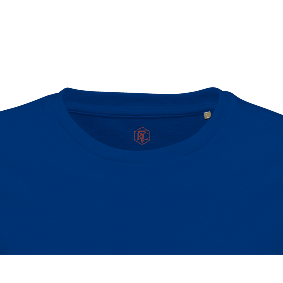 Collar with neck label in the shirt colour – T-shirt “Moka Pot”, royal blue, men’s cut