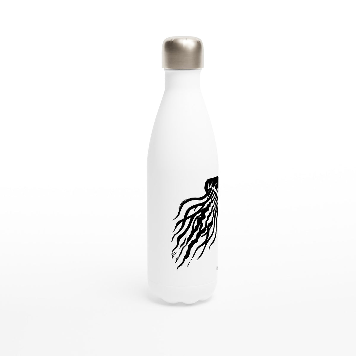 Stainless steel bottle with the linocut “Jellyfish” – view 2