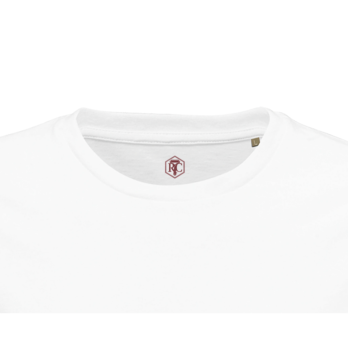 Collar with neck label in the shirt colour – T-shirt “Snow Globe Lungs”, white, men’s cut