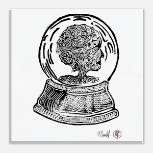 Snow Globe — Tree — Canvas print 20 × 20 cm