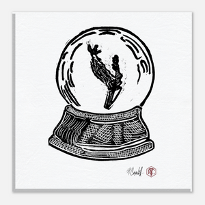 Snow Globe — Branch — Canvas print 20 × 20 cm
