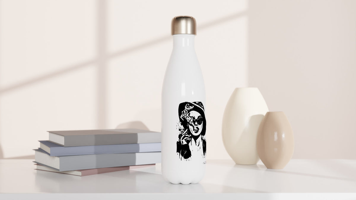 Stainless steel bottle with the linocut “Smoke” – view 3