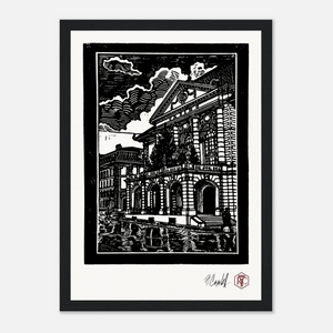 Casino Bern — Framed reproduction, black wooden frame