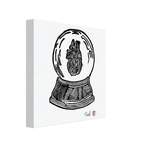 Snow Globe — Heart — Canvas print 20 × 20 cm