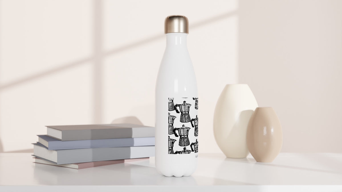 Stainless steel bottle with the linocut “Moka” – view 3