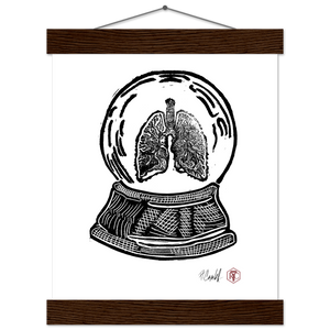 Snow Globe — Lungs — Poster with wooden hanger 20 × 25 cm