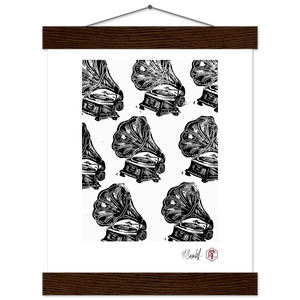 Gramophone — Poster with wooden hanger 20 × 25 cm