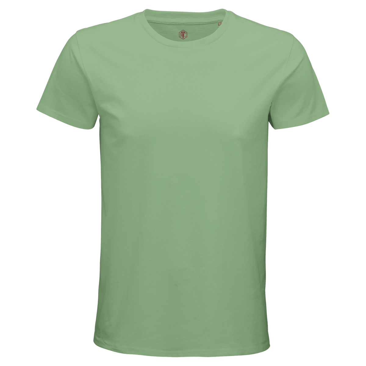 Organic cotton T-shirt with the linocut “Jellyfish” – apple green, men’s cut