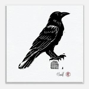 Raven — Canvas print 20 × 20 cm