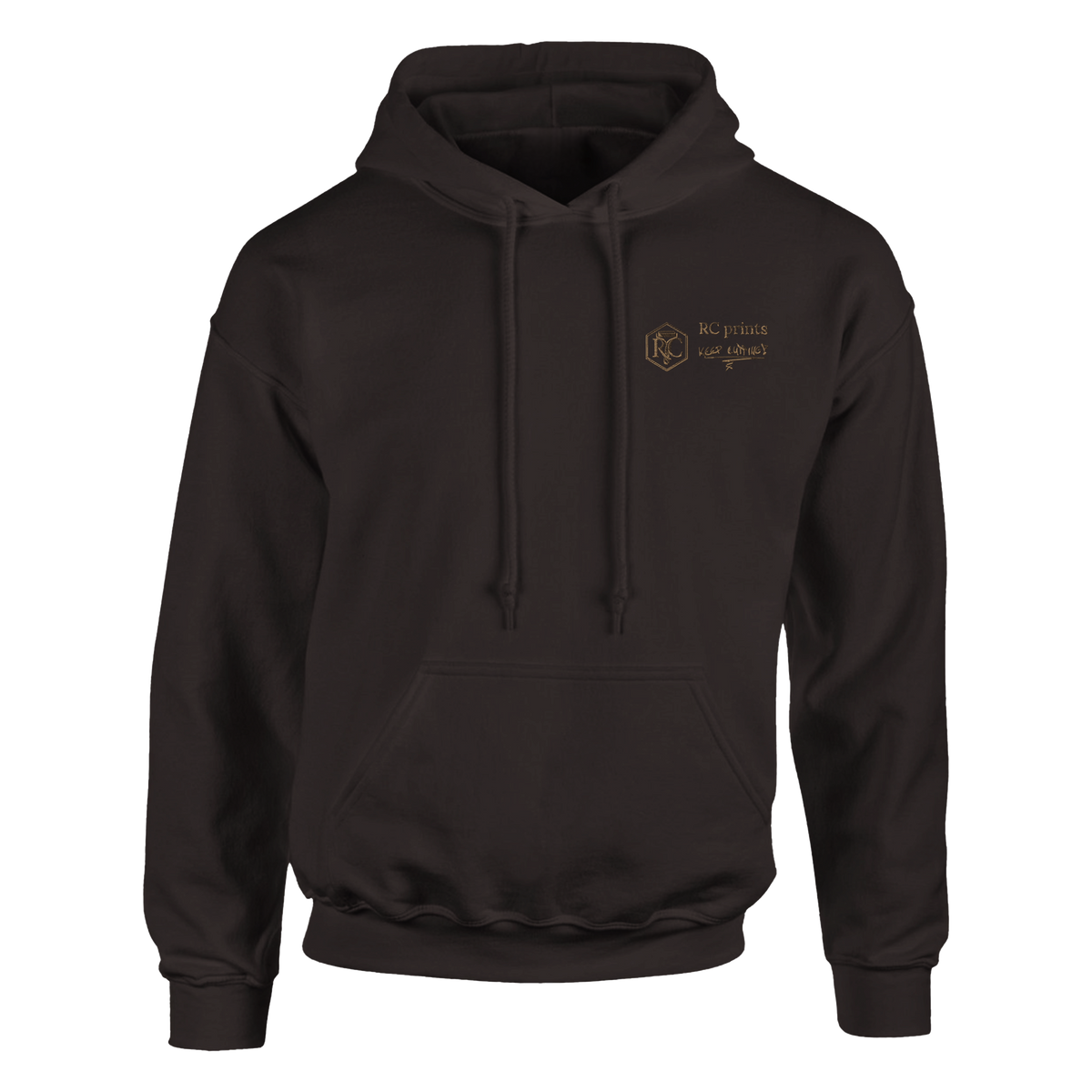 RC prints hoodie, dark chocolate