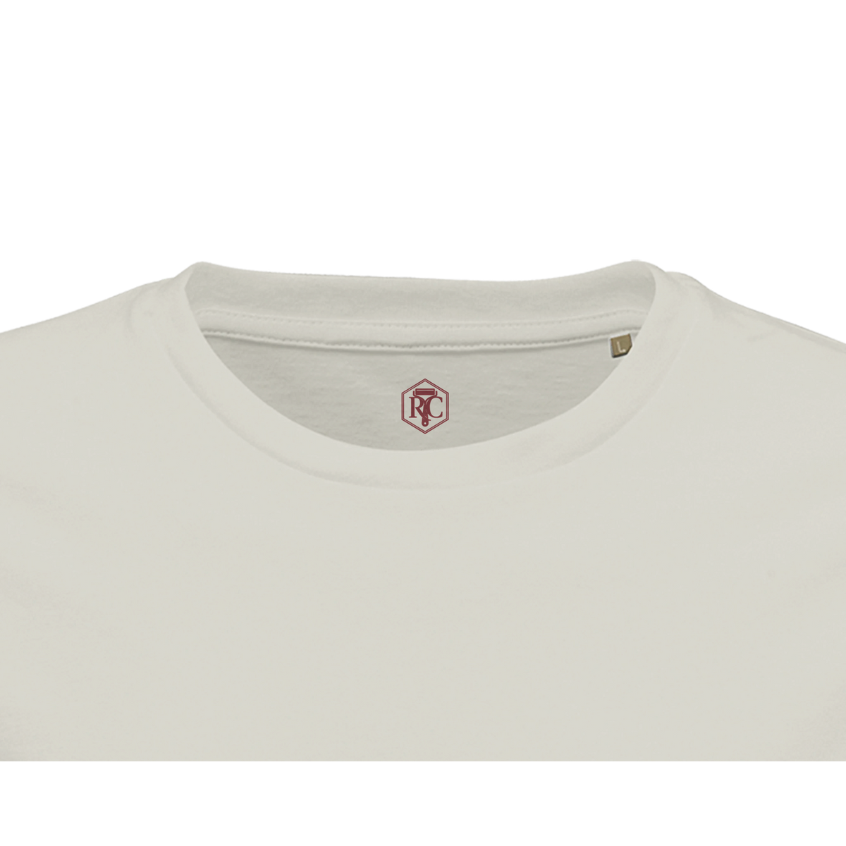 Collar with neck label in the shirt colour – T-shirt “Feather”, ash grey, men’s cut