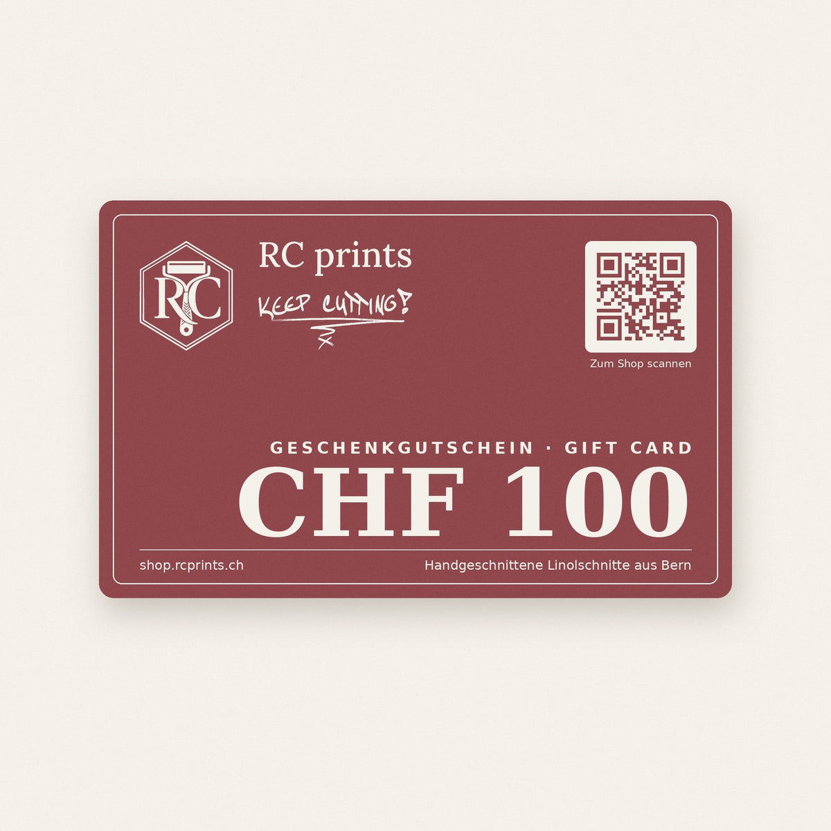 RC prints gift card CHF 100