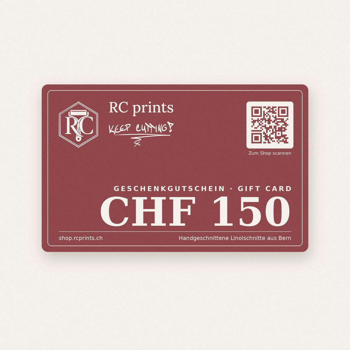 RC prints gift card CHF 150