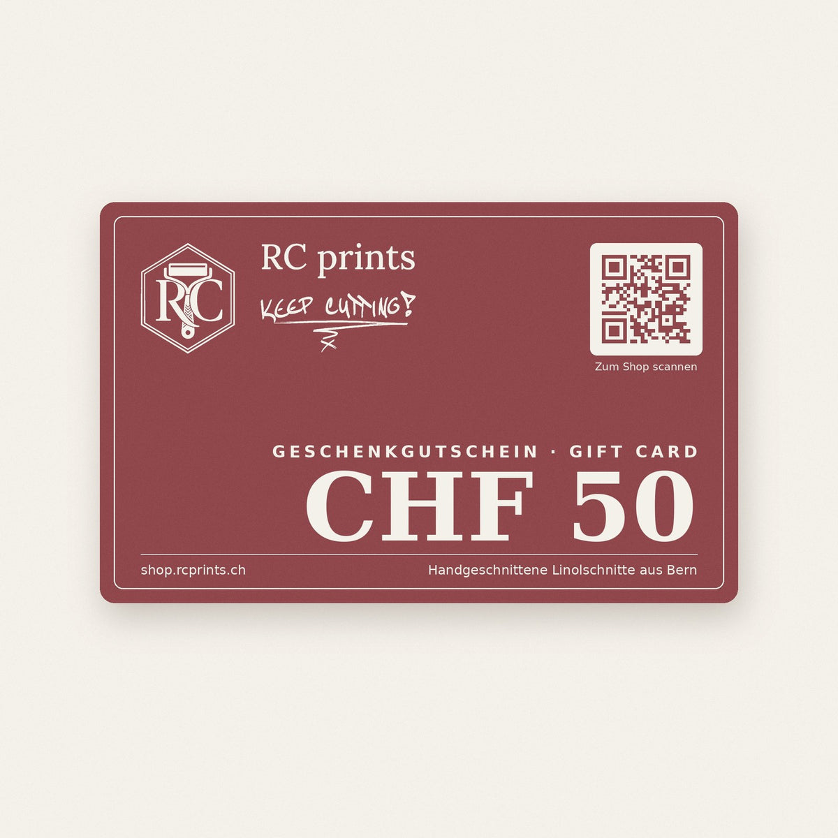 RC prints gift card CHF 50